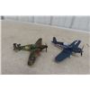 Image 1 : Two Replica Die-Cast Airplanes, Approx. 8" Long, 10" Wingspan Each