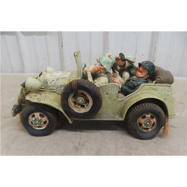 Guillermo Forchino "Military Patrol" Comic Art Sculpture, Hand-Painted Polyresin, 14" Long, Limited