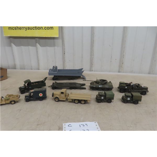 Ten Military Die-Cast Vehicles by Corgi, Solido, and Others