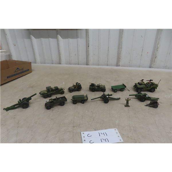 Eleven Dinky Military Die-Cast Vehicles