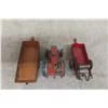 Image 10 : Three Dinky Farm Implements: Case Tractor #301 (3"), MH Manure Spreader (4 1/2"), and Farm Trailer