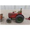 Image 2 : Three Dinky Farm Implements: Case Tractor #301 (3"), MH Manure Spreader (4 1/2"), and Farm Trailer