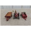 Image 5 : Three Dinky Farm Implements: Case Tractor #301 (3"), MH Manure Spreader (4 1/2"), and Farm Trailer