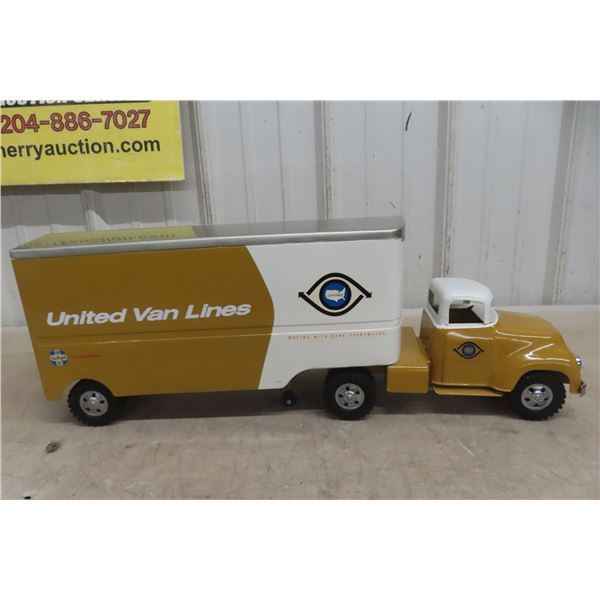 Tonka United Van Lines Pressed-Metal Truck & Trailer, 1957, 24" Long, Professionally Restored