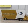 Image 3 : Tonka United Van Lines Pressed-Metal Truck & Trailer, 1957, 24" Long, Professionally Restored