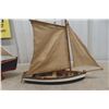 Image 2 : Two Wooden Sailboat Display Models, 15" Long and 13" Long