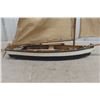 Image 3 : Two Wooden Sailboat Display Models, 15" Long and 13" Long