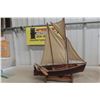 Image 5 : Two Wooden Sailboat Display Models, 15" Long and 13" Long