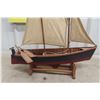 Image 6 : Two Wooden Sailboat Display Models, 15" Long and 13" Long