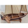 Image 7 : Two Wooden Sailboat Display Models, 15" Long and 13" Long