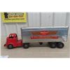 Image 7 : Wyandotte Grey Van Lines De Luxe Pressed-Metal Dodge Moving Truck & Trailer, 1950s, 25" Long