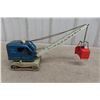 Image 1 : Gama Pressed-Metal Toy Crane, 1950s, 5" Machine, 11" Boom
