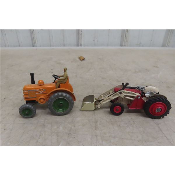 Dinky Tractor #301 (3" Long) and Corgi Tractor & Loader (5" Long)