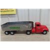 Image 1 : Tonka Pressed-Metal Truck & Grain Trailer, 1950s, 23" Long