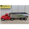 Image 9 : Tonka Pressed-Metal Truck & Grain Trailer, 1950s, 23" Long