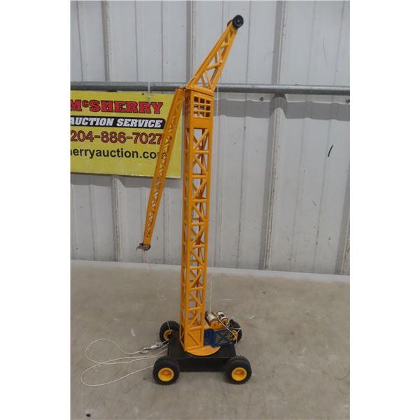 Kenpac Tin-Plate Tower Crane Toy, 22" Tall