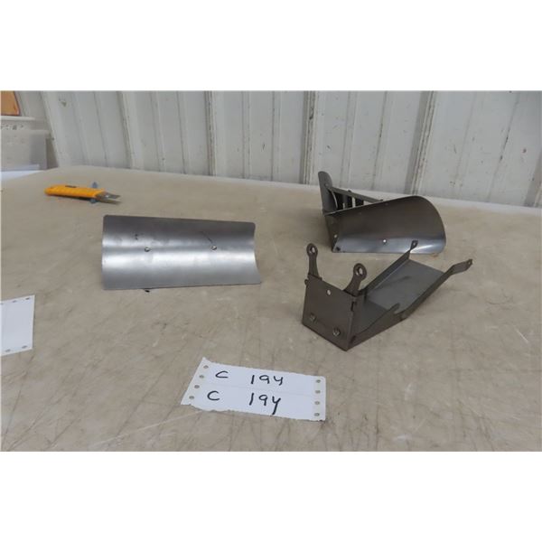 Three Meccano Attachments: Dozer Blade and V-Plow Attachments