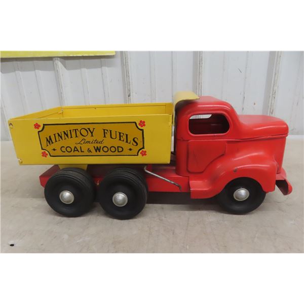 Minnitoy Fuel & Coal Dump Truck, Pressed Metal, 1950s, 17" Long