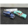Image 1 : Dinky Toys #492 Loudspeaker Van (1954), 2" x 3 1/4" x 1 1/2", and Ford Escort Police Car, 1 1/2" x