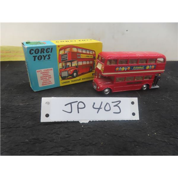 Corgi Toys London Transport Bus, New in Box, 2 1/2" x 4 1/2" x 1 1/4"