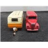Image 2 : Dinky Toys #451 Trojan Van (1954), 1 1/2" x 3 1/2" x 1 3/8", and #190 Caravan (1956), 1 3/4" x 4"