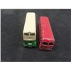 Image 3 : Dinky Toys #282 Leyland Royal Tiger (1954), 1 1/2" x 5" x 1 3/8", and #290 Double-Decker Bus