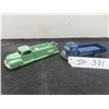 Image 1 : TootsieToy Tow Truck (1940–50s), 1 5/8" x 6" x 1 3/4", and Lion Car Toy Truck (Made in Holland,