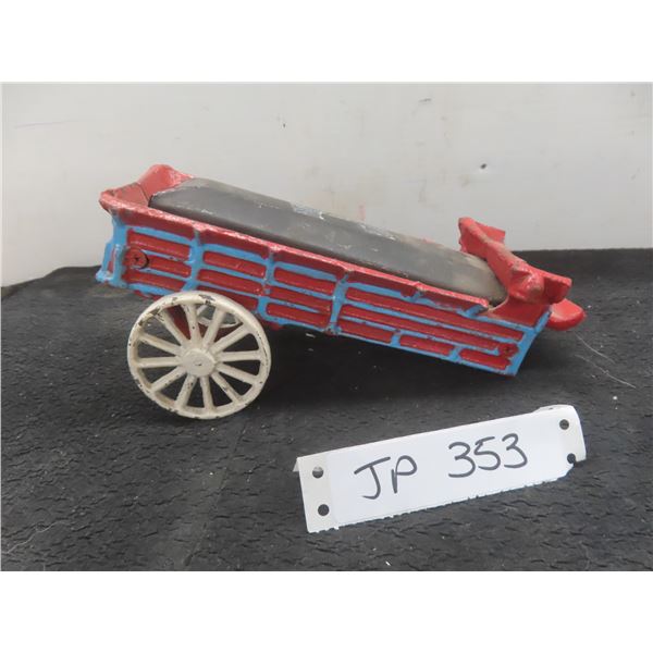 Cast Iron Horse-Drawn Wagon (No Horses), 3 1/2" x 9" x 3 1/2"