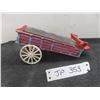 Image 1 : Cast Iron Horse-Drawn Wagon (No Horses), 3 1/2" x 9" x 3 1/2"