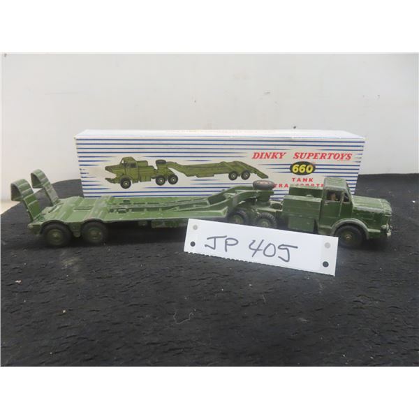 Dinky Supertoys #660 Tank Transporter (1956), 2" x 11 3/4" x 2 1/2", with Original Box