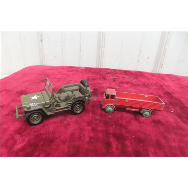 2001 Willy Jeep 5" Long (New, No Box) Dinky #420 Leyland FC Lorry 4" Long, Made in 1954, Original