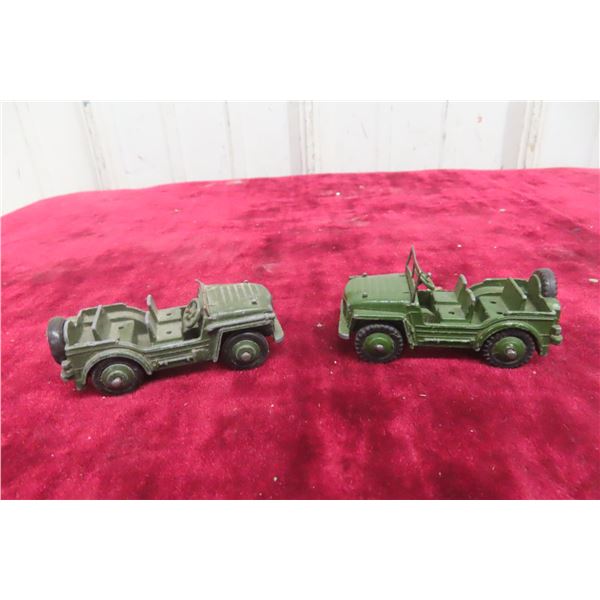 Two Dinky Austin Champ Jeeps, 3" Long Each