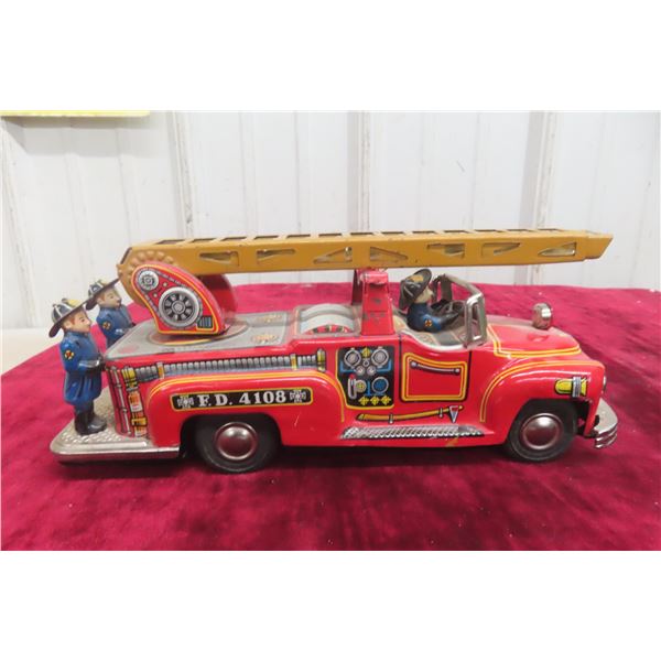 1950s Nomura Japan Tin Truck, Friction Drive, 10" × 3.5" × 4"