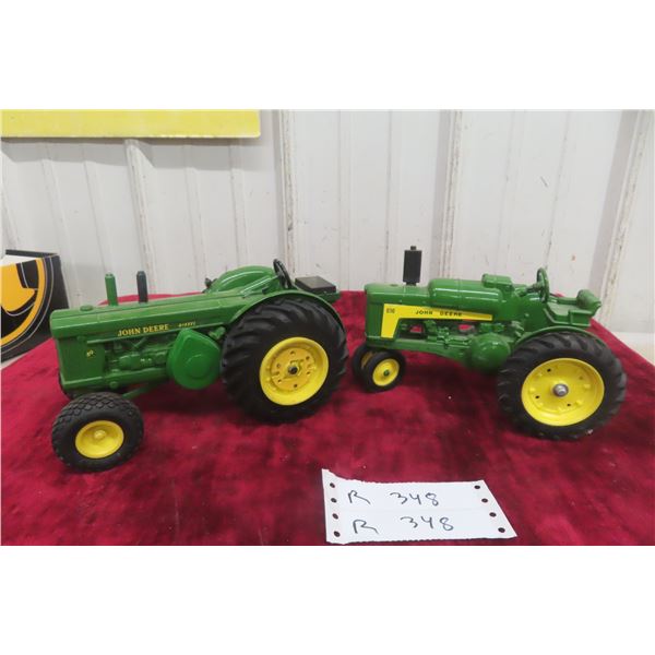 Two John Deere 1/16 Scale Die-Cast Tractors: Models 820 and 830