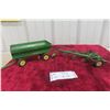 Image 1 : Metal John Deere Wagon and John Deere Plow, Die-Cast, Has Coulter, No Plow Shares, 1/16 Scale