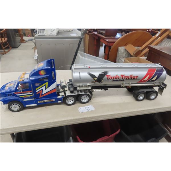 Semi Tractor Truck with Tanker Trailer, Plastic