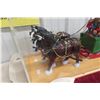 Image 2 : Draft Horses with Bob Sleigh Grain Wagon in Plexiglass Display, 32" Long