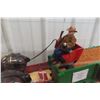 Image 6 : Draft Horses with Bob Sleigh Grain Wagon in Plexiglass Display, 32" Long