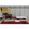 Image 1 : Draft Horses with H&M Hay Wagon Display, 26" Long, in Fitted Box