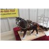 Image 2 : Draft Horses with H&M Hay Wagon Display, 26" Long, in Fitted Box