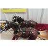 Image 3 : Draft Horses with H&M Hay Wagon Display, 26" Long, in Fitted Box