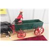 Image 11 : Draft Horses with H&M Grain Wagon Display, 25" Long, in Fitted Box