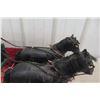 Image 3 : Draft Horses with H&M Grain Wagon Display, 25" Long, in Fitted Box