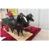 Image 4 : Draft Horses with H&M Grain Wagon Display, 25" Long, in Fitted Box