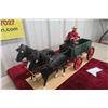 Image 9 : Draft Horses with H&M Grain Wagon Display, 25" Long, in Fitted Box