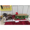 Image 1 : Draft Horses with H&M Bob Sleigh Grain Wagon Display, 30" Long
