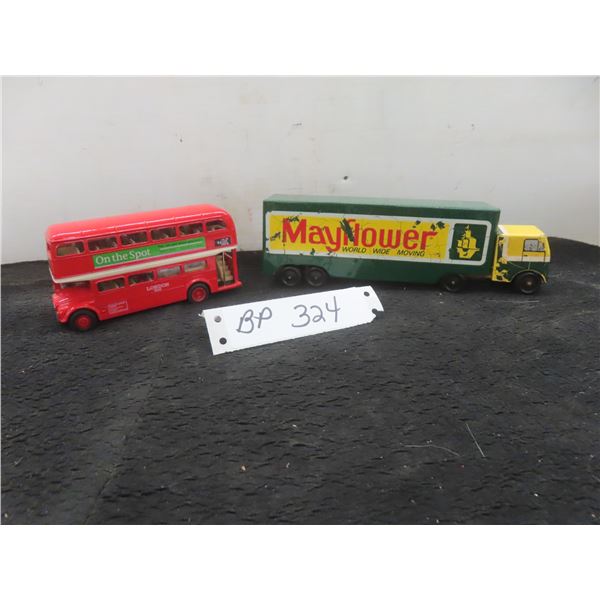 Ralstoy Mayflower Moving Truck and Welly Friction Bus, Made in England