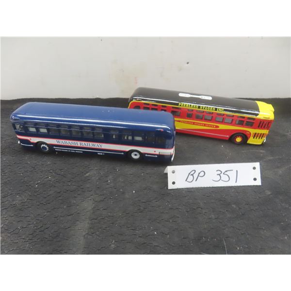 Two Corgi Buses, 8 1/2" × 2 1/4" × 1" 