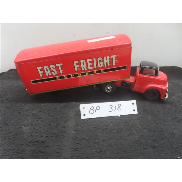 Fast-Freight-Express Friction Truck and Trailer, Made in Japan (Trailer Missing Rear Wheels)