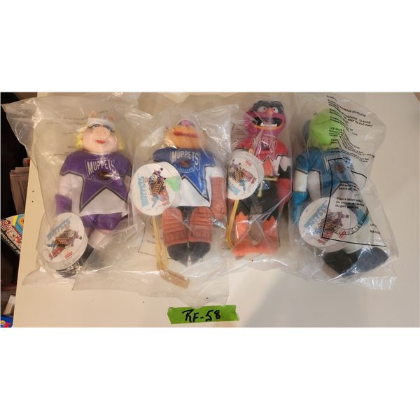 Set of 4 – 10" Muppets: Miss Piggy, Fozzie, Animal, Kermit.